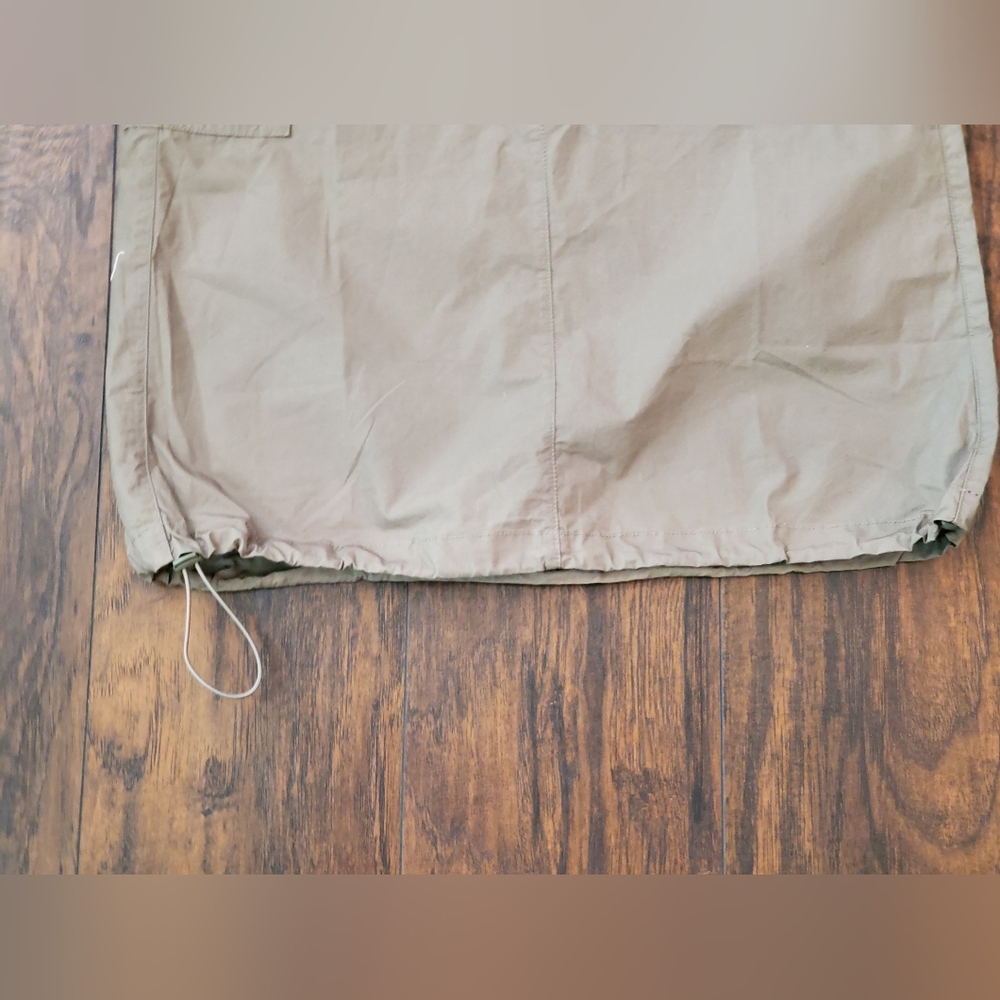 Hunter & Brown NWT Parachute Cargo Midi Skirt Adjustable Green Khaki Size S - Picture 4 of 10